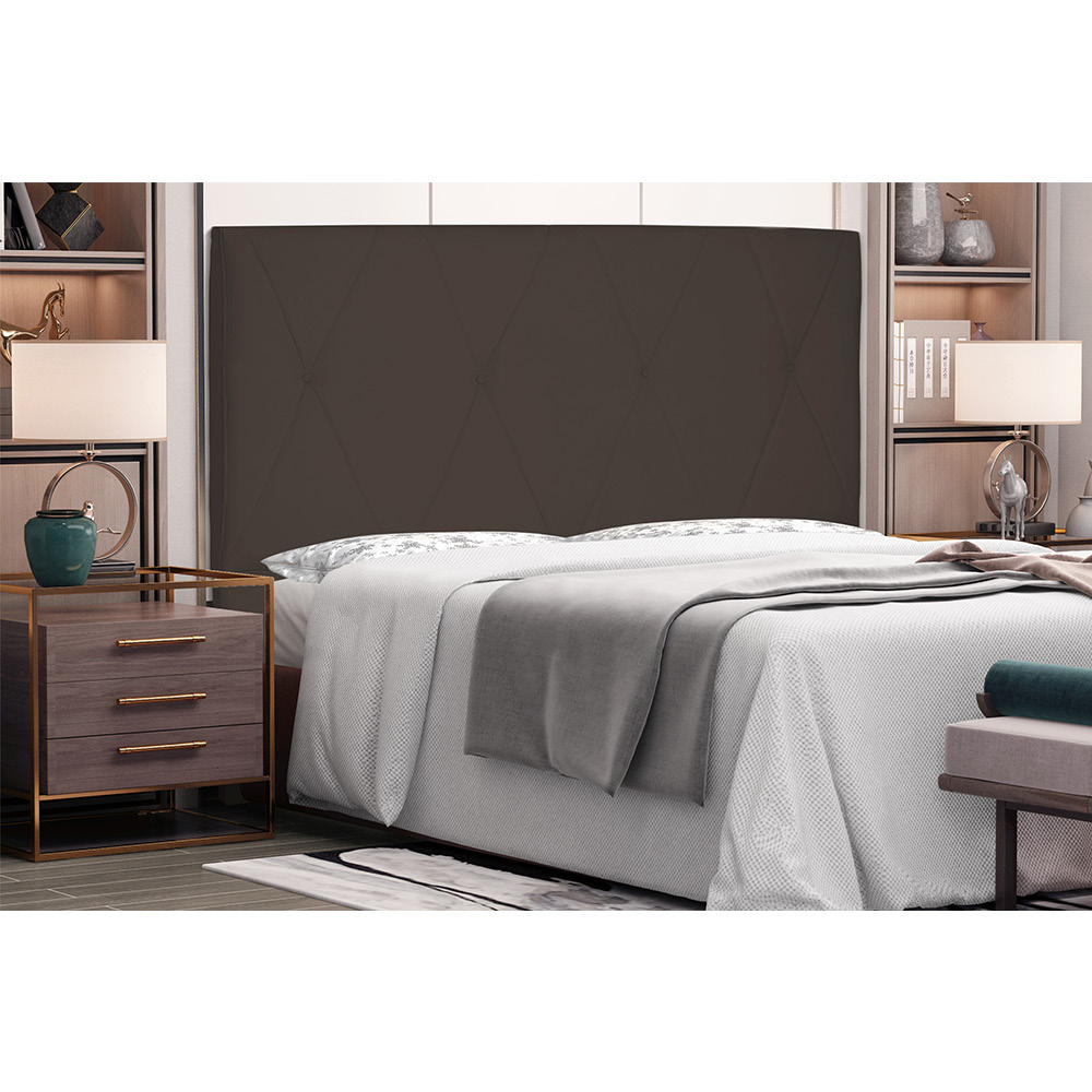 Cabeceira Aquilla Para Cama Box Solteiro 90 cm Suede Café - D'Rossi