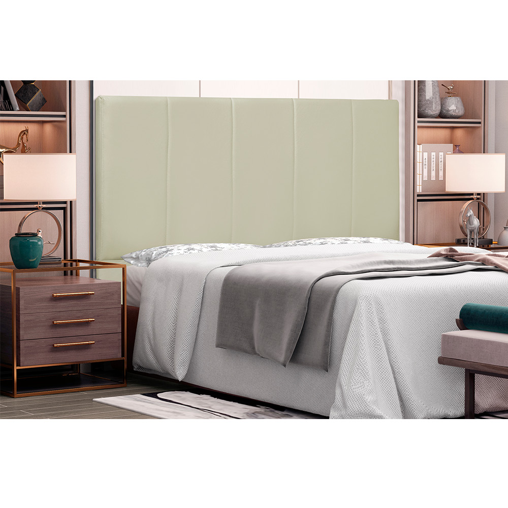 Cabeceira Arizona Para Cama Box Casal 140 cm Corino Bege - D'Rossi