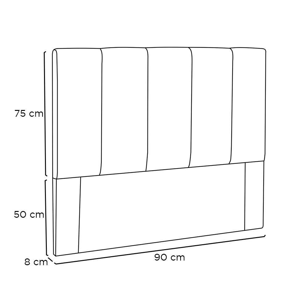 Cabeceira Arizona Para Cama Box Solteiro 90 cm Corino Branco - D'Rossi