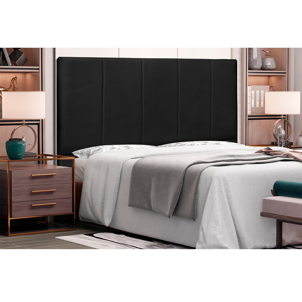 Cabeceira Arizona Para Cama Box Solteiro 90 cm Corino Preto - D'Rossi