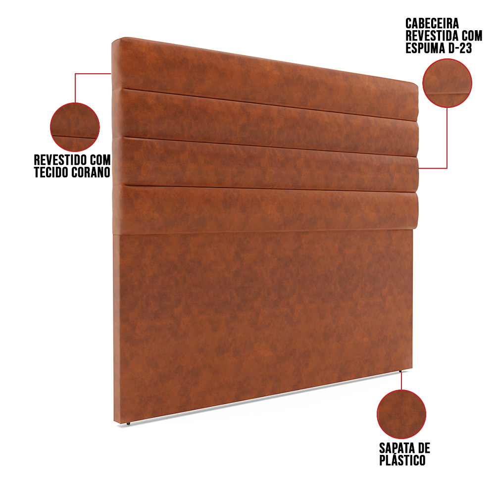 Cabeceira California Para Cama Box Casal 140 cm Corano Nozes - D'Rossi