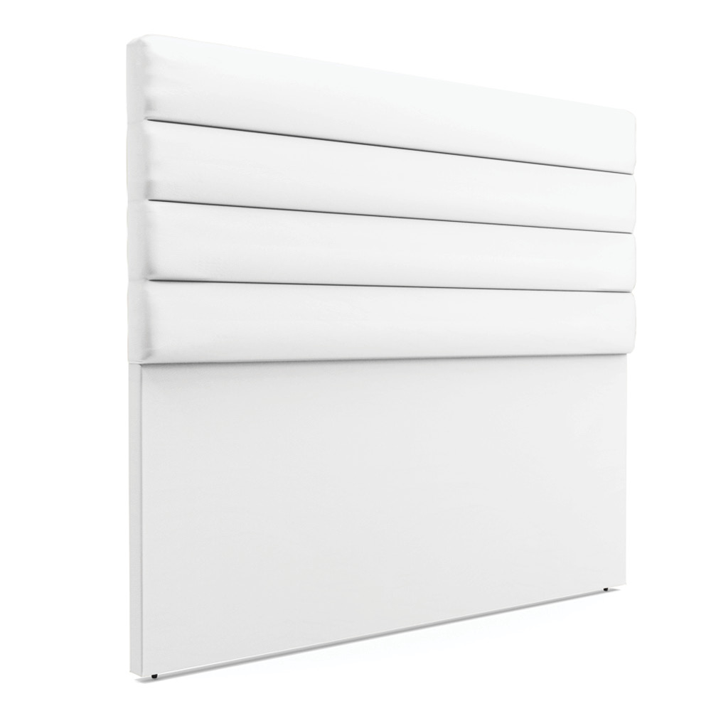 Cabeceira California Para Cama Box Casal 140 cm Corino Branco - D'Rossi