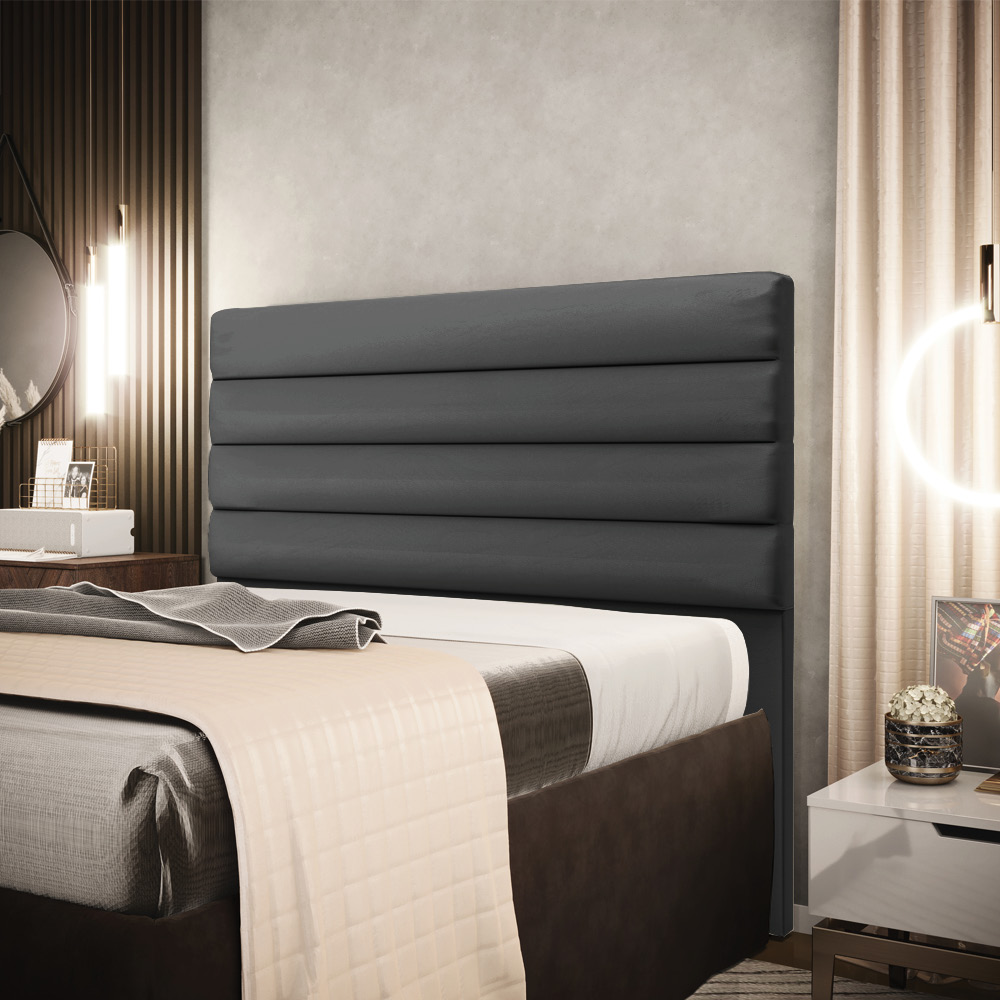 Cabeceira California Para Cama Box Casal 140 cm Corino Preto - D'Rossi