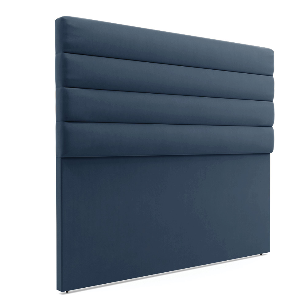 Cabeceira California Para Cama Box Casal 140 cm Suede Azul Marinho - D'Rossi