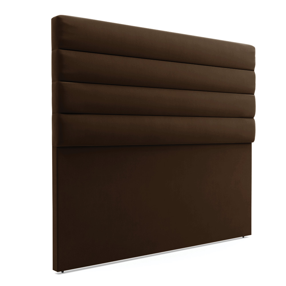 Cabeceira California Para Cama Box Casal 140 cm Suede Marrom - D'Rossi