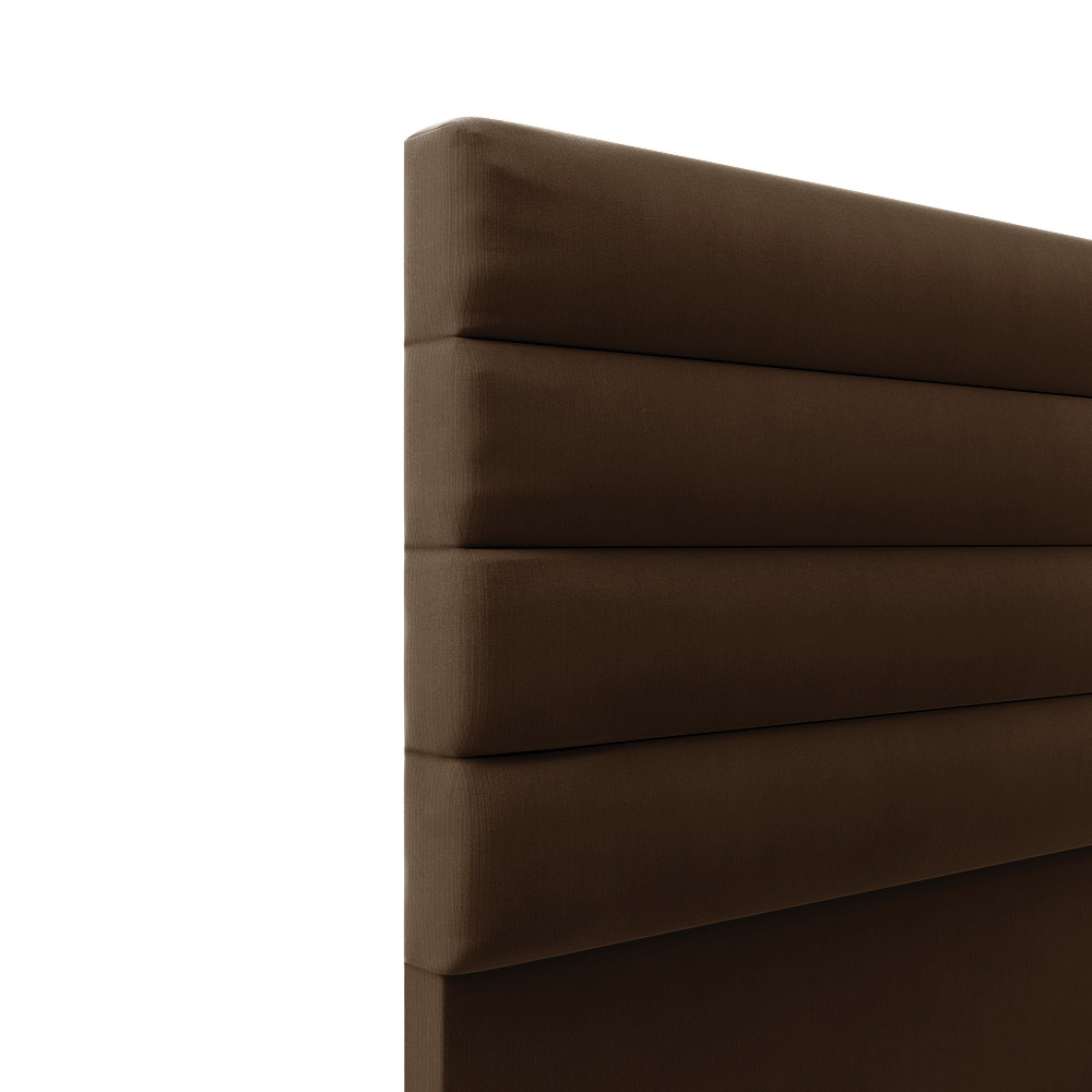 Cabeceira California Para Cama Box Casal 140 cm Suede Marrom - D'Rossi
