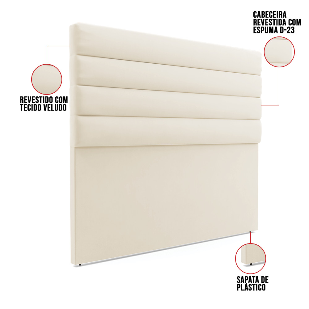 Cabeceira California Para Cama Box Casal 140 cm Veludo - D'Rossi