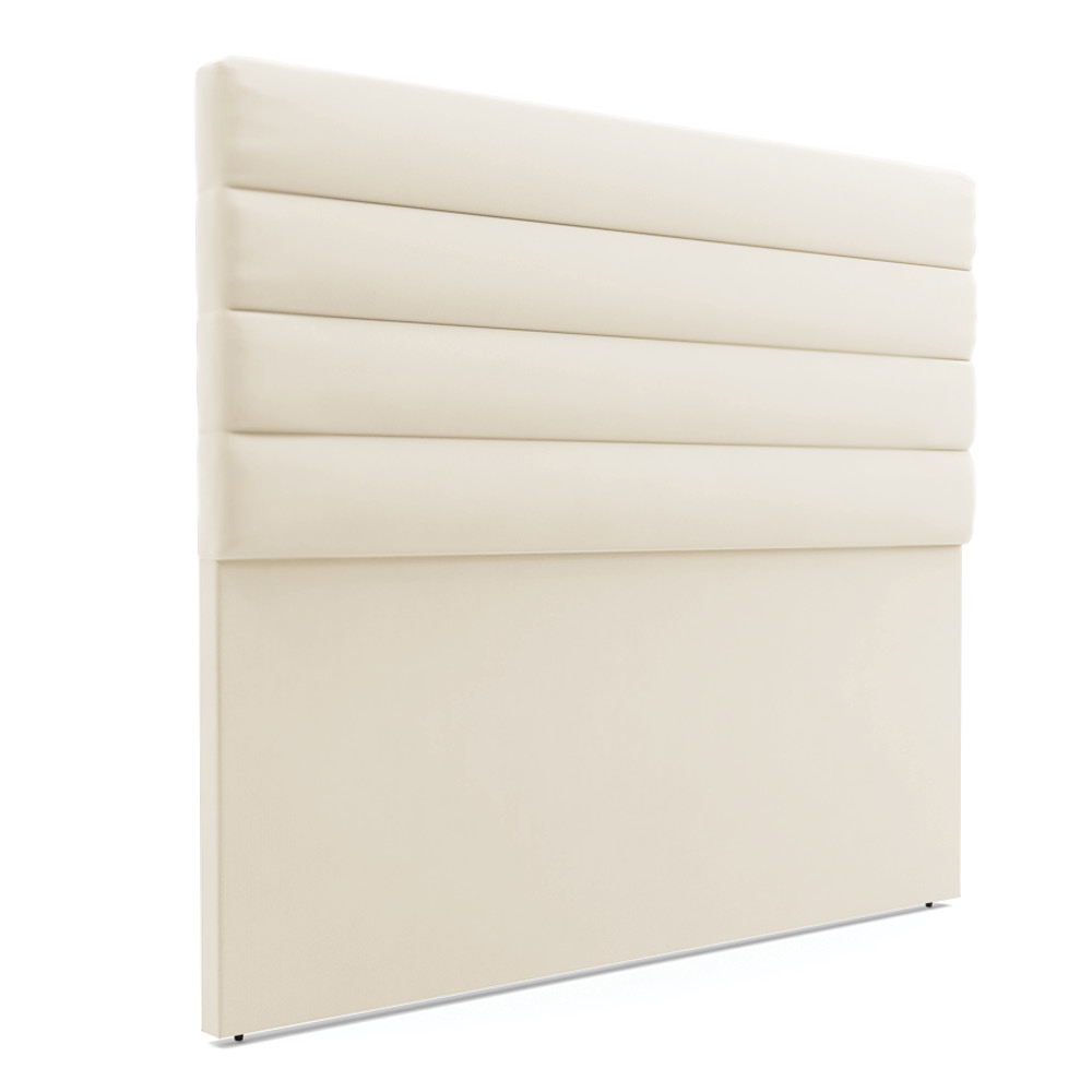 Cabeceira California Para Cama Box Casal 140 cm Veludo Bege - D'Rossi