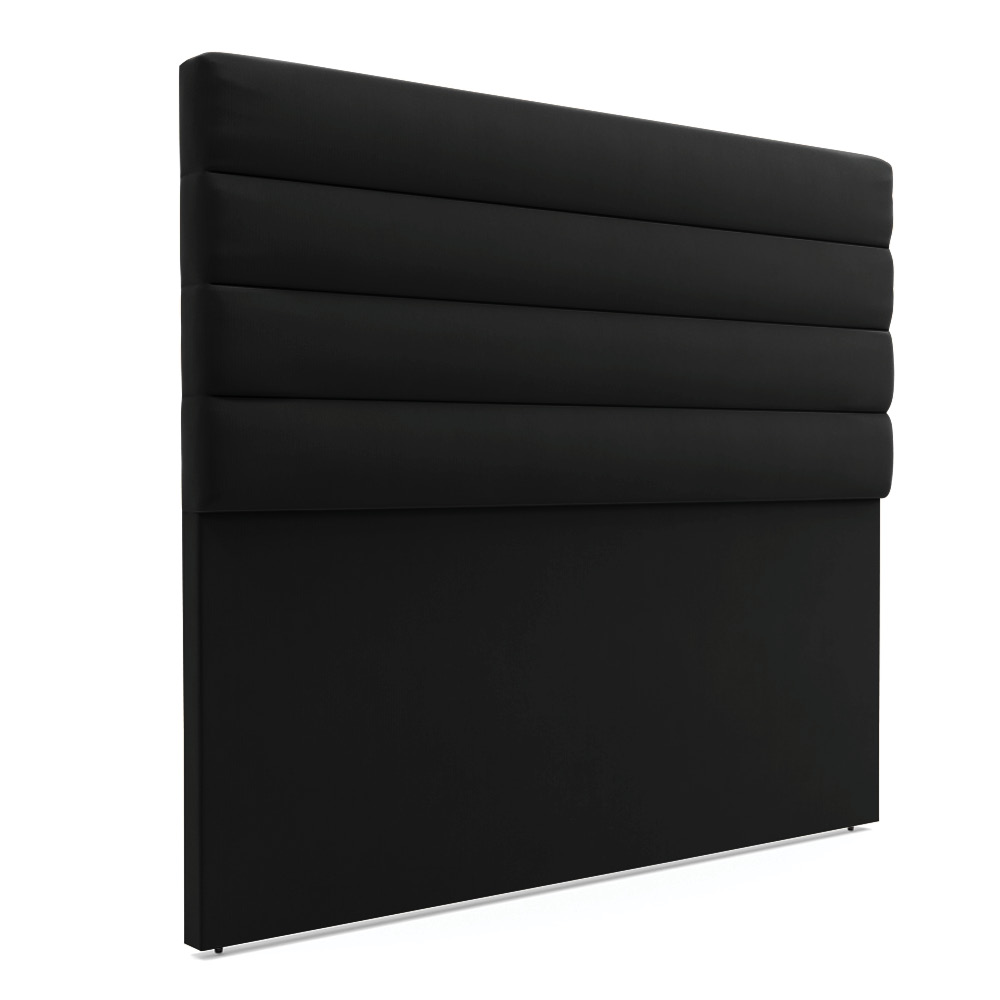 Cabeceira California Para Cama Box Queen 160 cm Suede Preto - D'Rossi