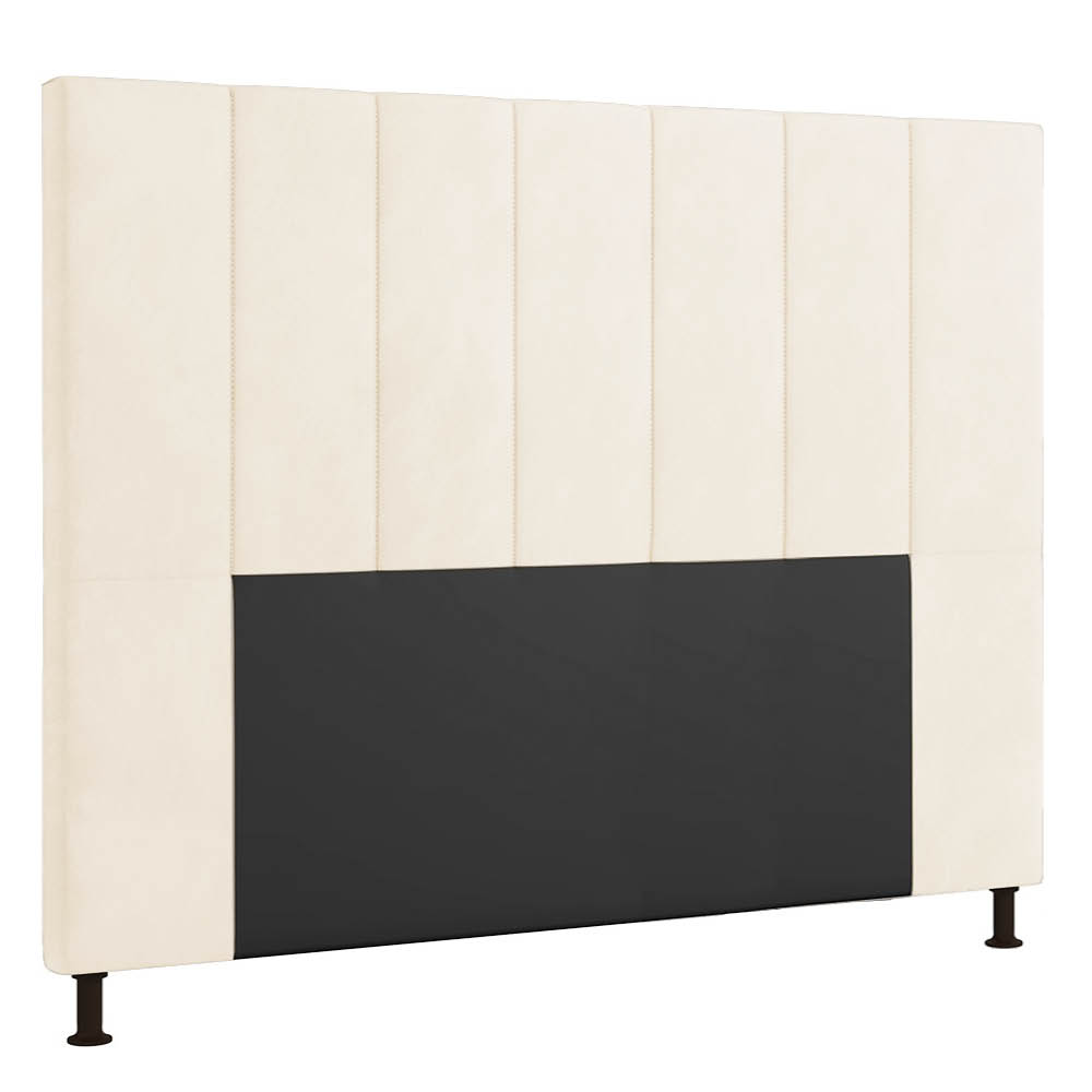 Cabeceira Casal Cama Box 140cm para Quarto Malibu Suede Bege M11 - D'Rossi