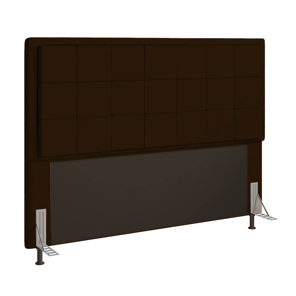 Cabeceira Casal Cama Box 140cm para Quarto Onix Suede Marrom M11 - D'Rossi