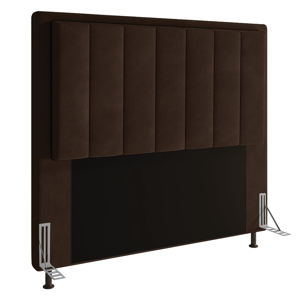 Cabeceira Casal Cama Box 140cm para Quarto Opala Suede Marrom M11 - D'Rossi