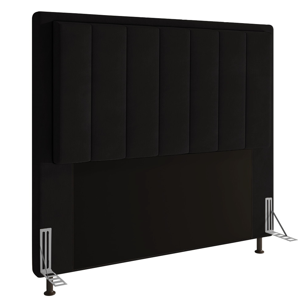 Cabeceira Casal Cama Box 140cm para Quarto Opala Suede Preto M11 - D'Rossi