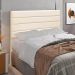 Cabeceira Casal Cama Box 140cm para Quarto Rubi Suede Bege M11 - D'Rossi