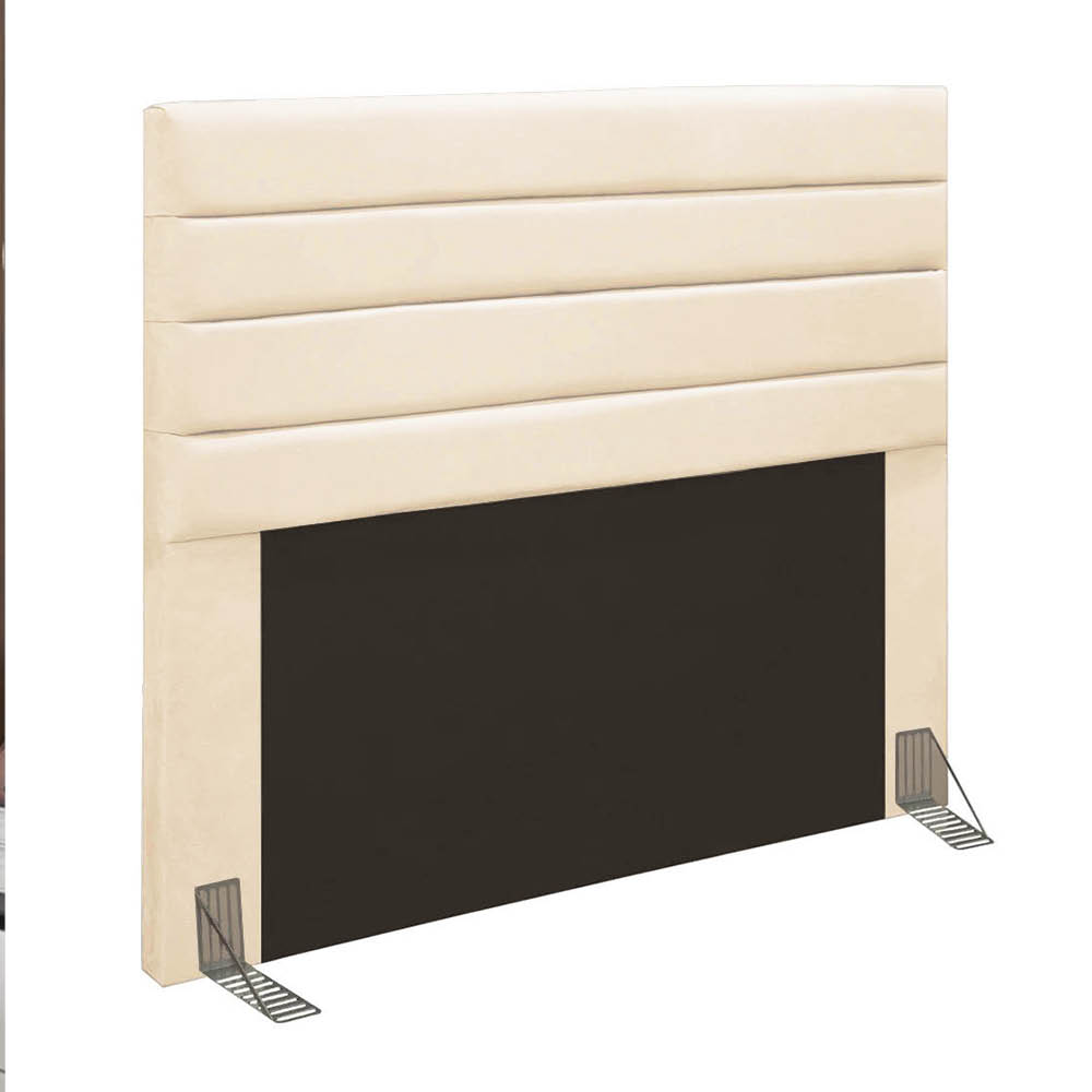 Cabeceira Casal Cama Box 140cm para Quarto Rubi Suede Bege M11 - D'Rossi