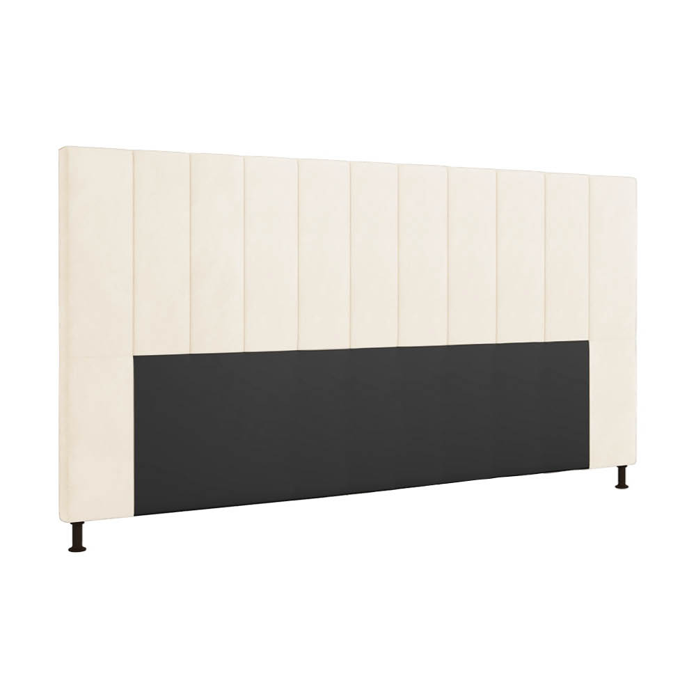 Cabeceira Casal King Cama Box 195cm para Quarto Malibu Suede Bege M11 - D'Rossi