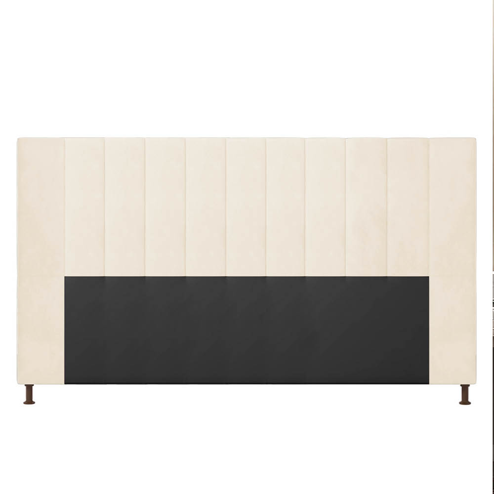 Cabeceira Casal King Cama Box 195cm para Quarto Malibu Suede Bege M11 - D'Rossi