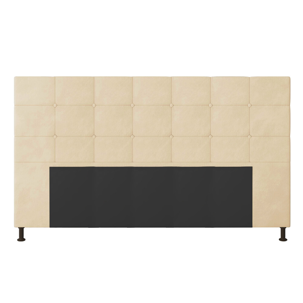 Cabeceira Casal King Cama Box 195cm para Quarto Stambul Suede Bege M11 - D'Rossi