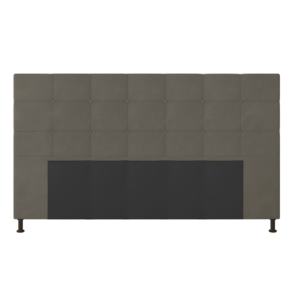 Cabeceira Casal King Cama Box 195cm para Quarto Stambul Suede Grafite M11 - D'Rossi