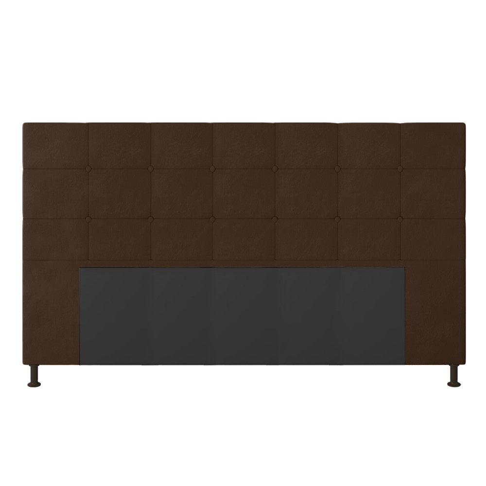 Cabeceira Casal King Cama Box 195cm para Quarto Stambul Suede Marrom M11 - D'Rossi