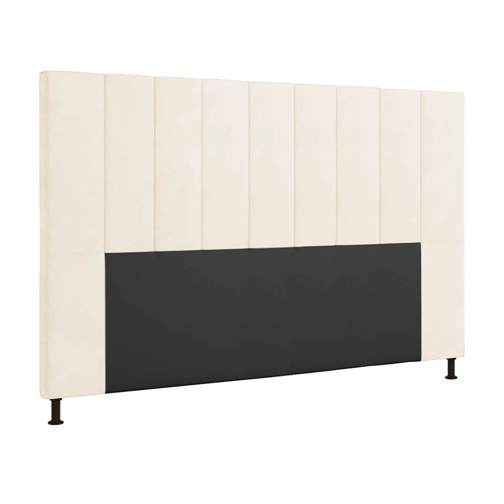 Cabeceira Casal Queen Cama Box 160cm para Quarto Malibu Suede Bege M11 - D'Rossi
