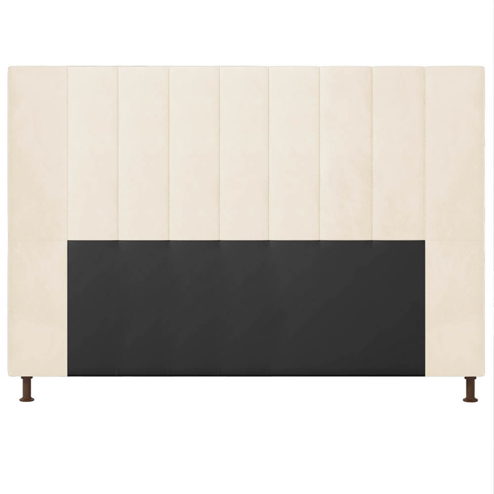 Cabeceira Casal Queen Cama Box 160cm para Quarto Malibu Suede Bege M11 - D'Rossi