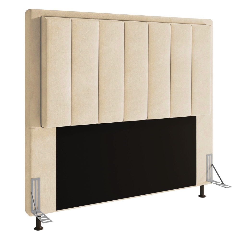 Cabeceira Casal Queen Cama Box 160cm para Quarto Opala Suede Bege M11 - D'Rossi