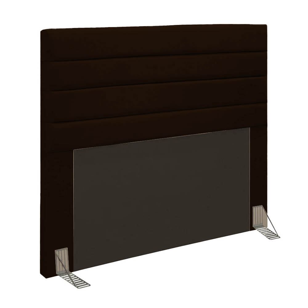 Cabeceira Casal Queen Cama Box 160cm para Quarto Rubi Suede Marrom M11 - D'Rossi