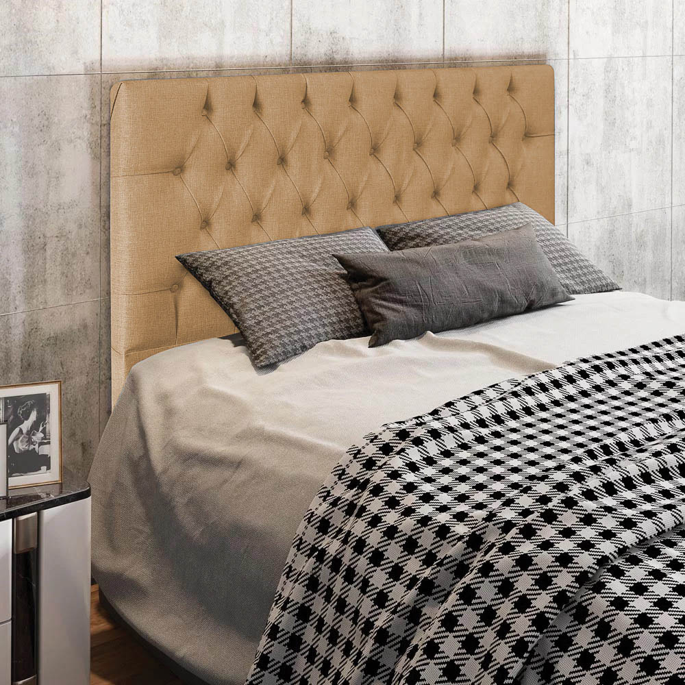 Cabeceira Diamante Para Cama Box Casal 140 cm Linho - D'Rossi