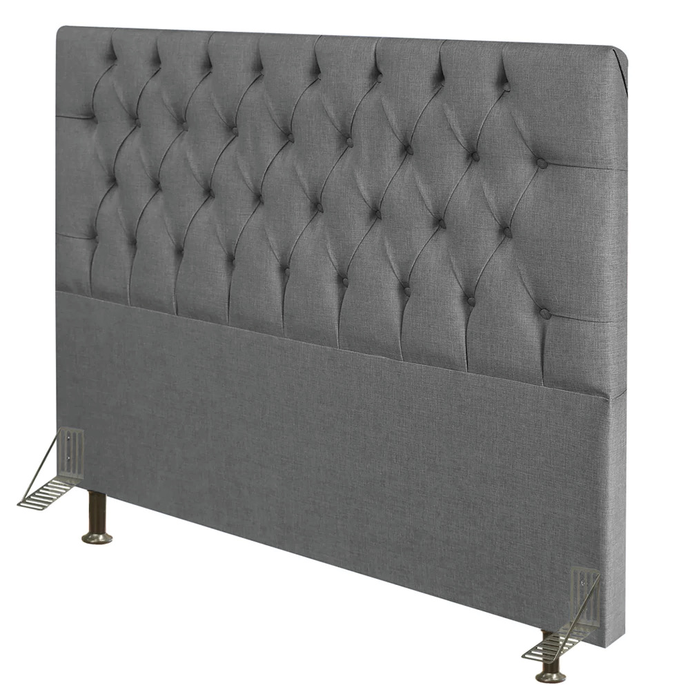 Cabeceira Diamante Para Cama Box Casal 140 cm Linho Cinza - D'Rossi
