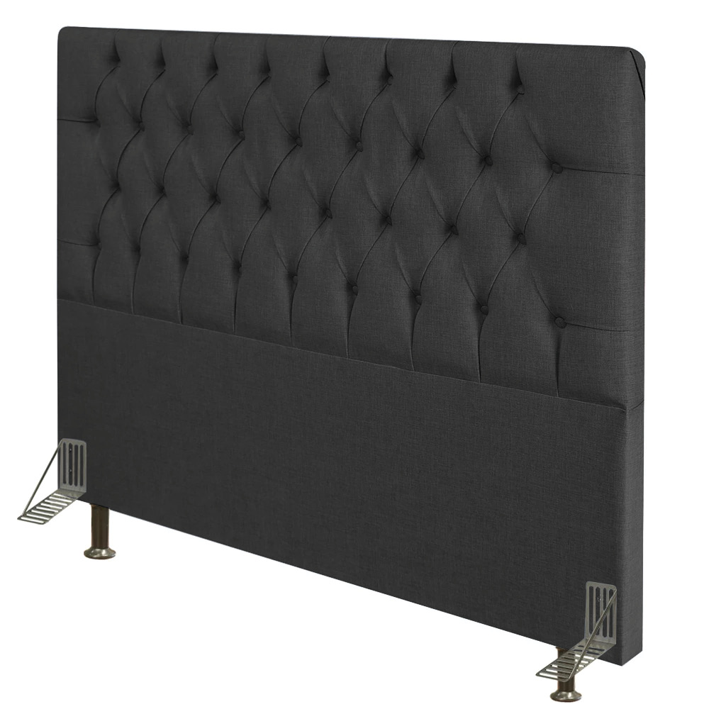 Cabeceira Diamante Para Cama Box Casal 140 cm Linho Grafite - D'Rossi