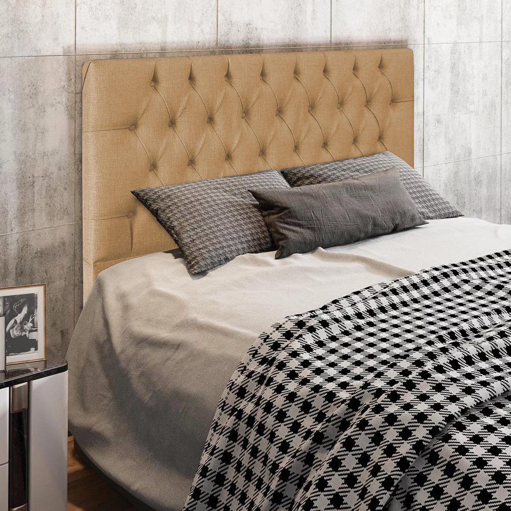 Cabeceira Diamante Para Cama Box Queen 160 cm Linho - D'Rossi