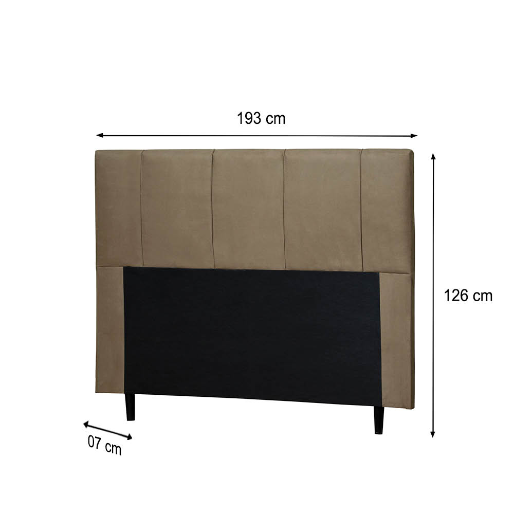 Cabeceira Donna Para Cama Box King 193 cm Suede Bege -  D'Rossi