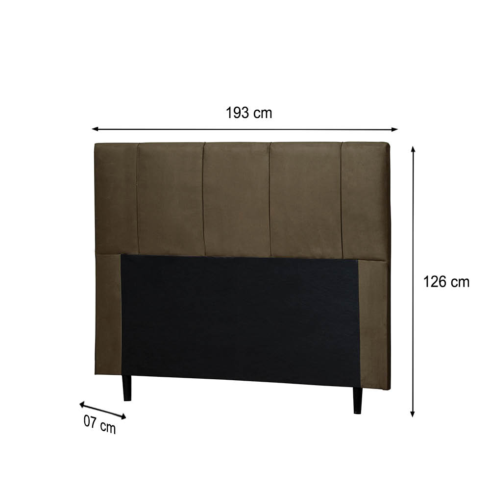 Cabeceira Donna Para Cama Box King 193 cm Suede Marrom -  D'Rossi