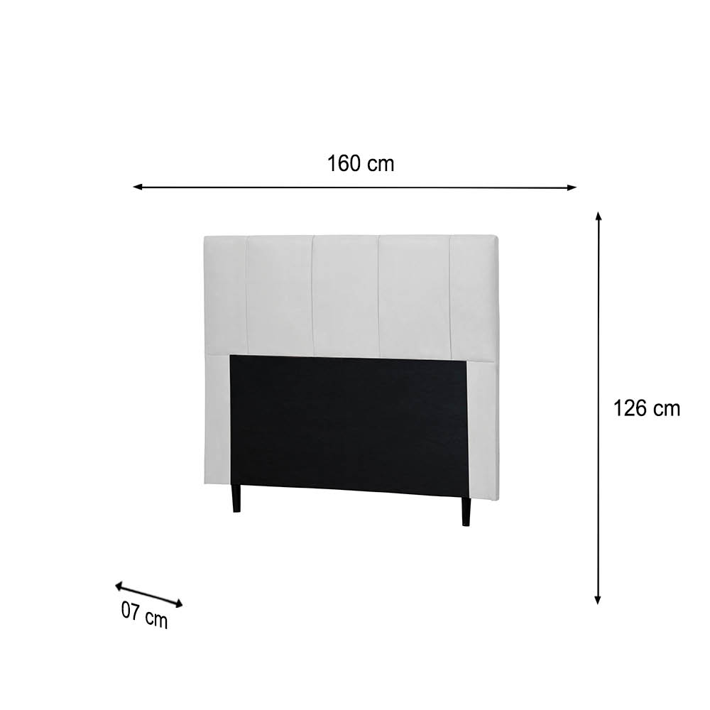 Cabeceira Donna Para Cama Box Queen 160 cm Corino Branco -  D'Rossi