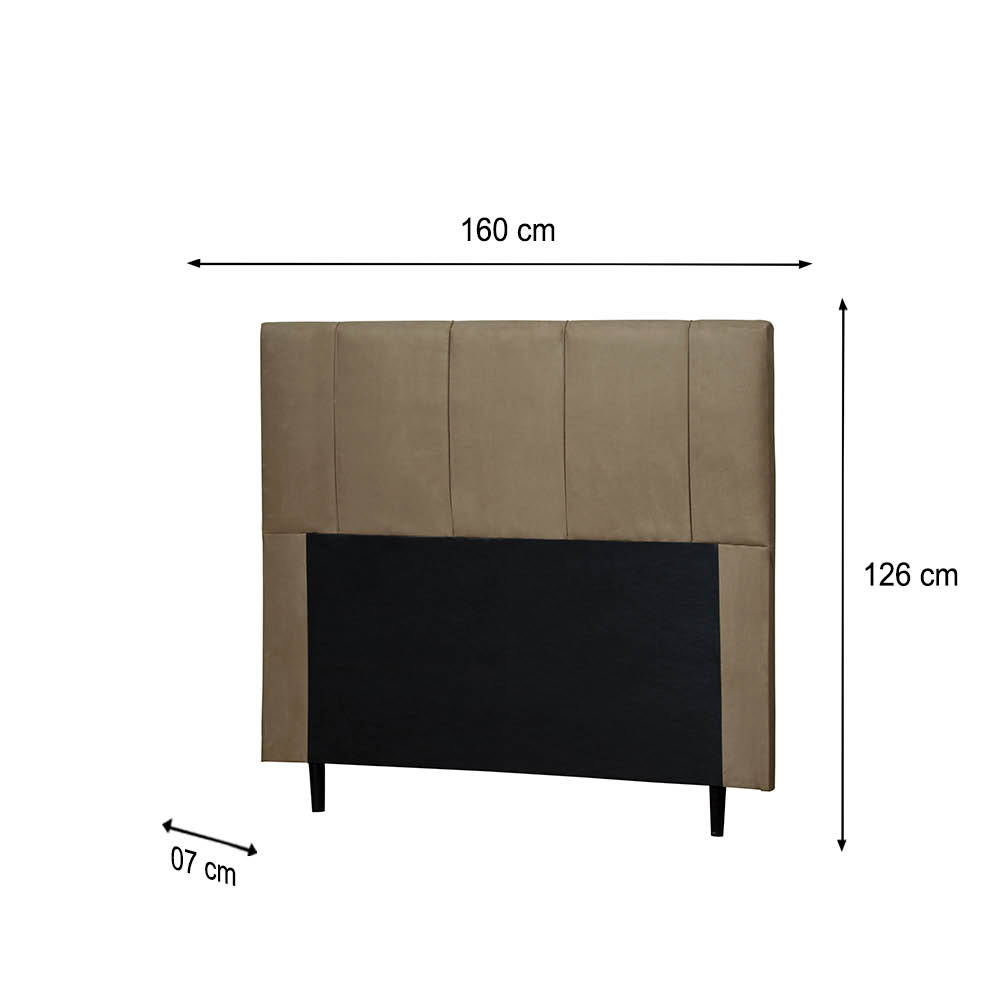 Cabeceira Donna Para Cama Box Queen 160 cm Suede Bege -  D'Rossi
