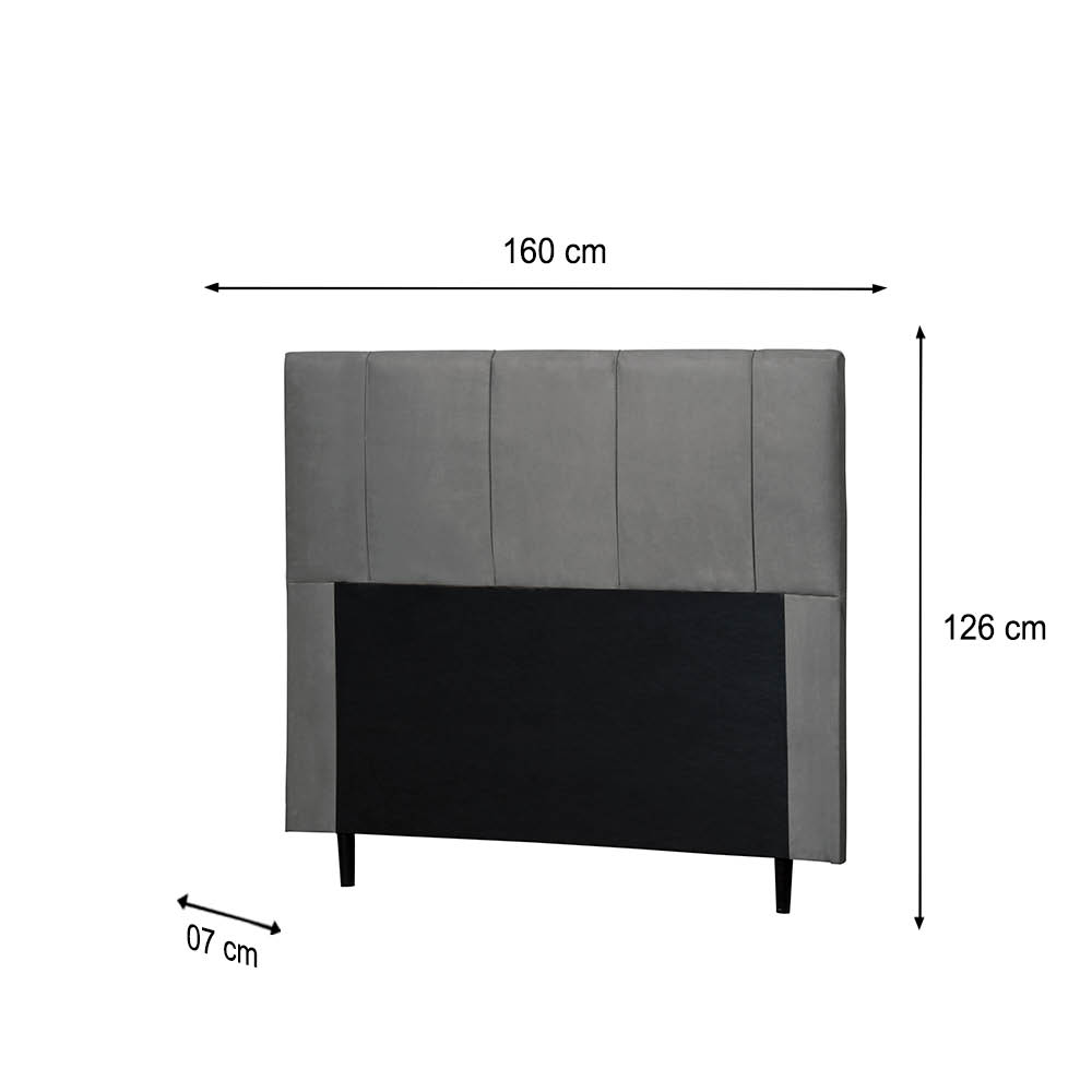 Cabeceira Donna Para Cama Box Queen 160 cm Suede Cinza -  D'Rossi