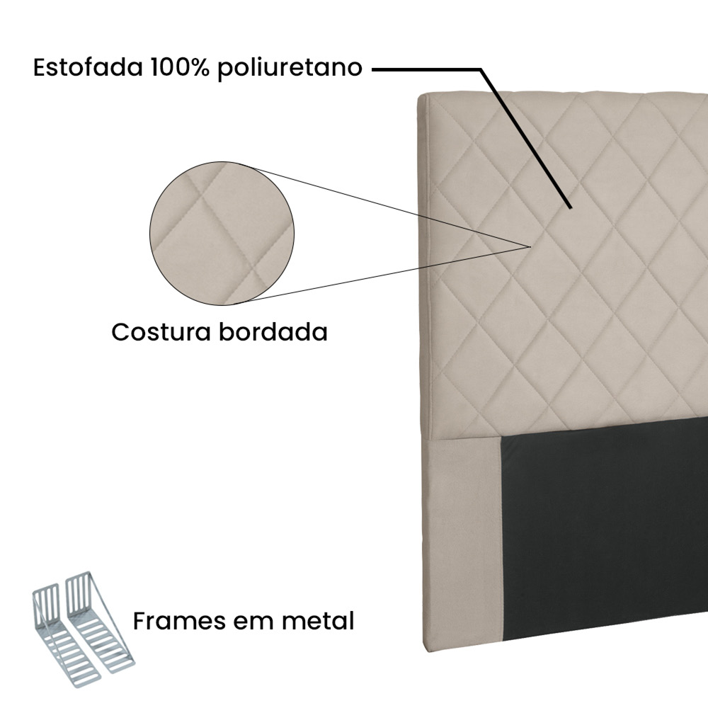 Cabeceira Dubai Para Cama Box Casal 140 cm Suede - D'Rossi