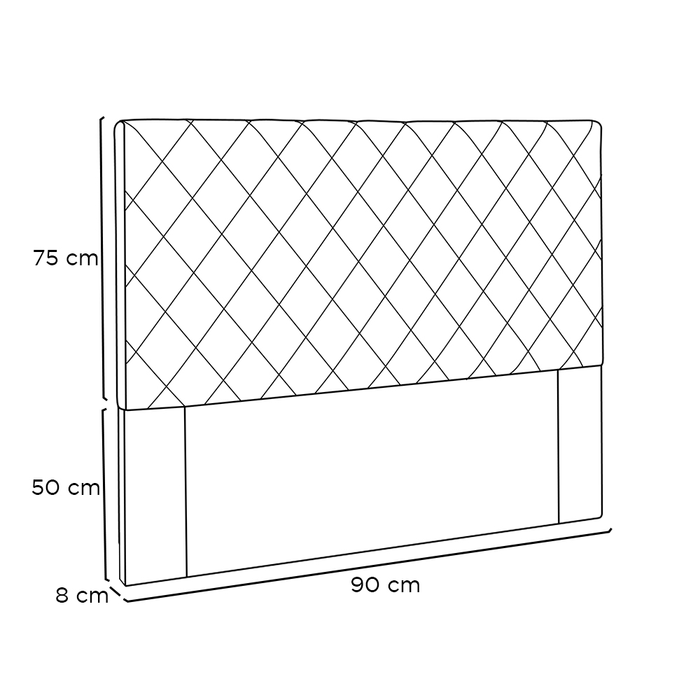 Cabeceira Dubai Para Cama Box Solteiro 90 cm Corino - D'Rossi