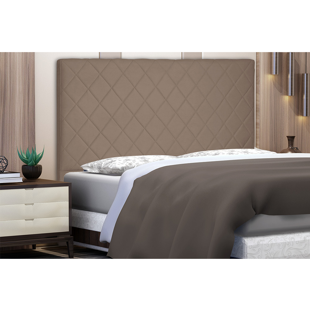 Cabeceira Dubai Para Cama Box Solteiro 90 cm Suede Caramelo - D'Rossi