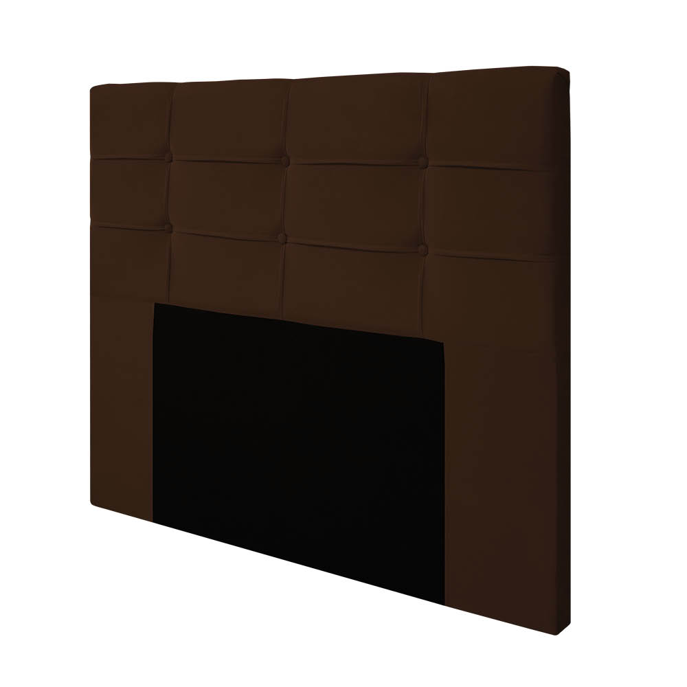 Cabeceira Esmeralda Para Cama Box Casal 140 cm Veludo Marrom - D'Rossi