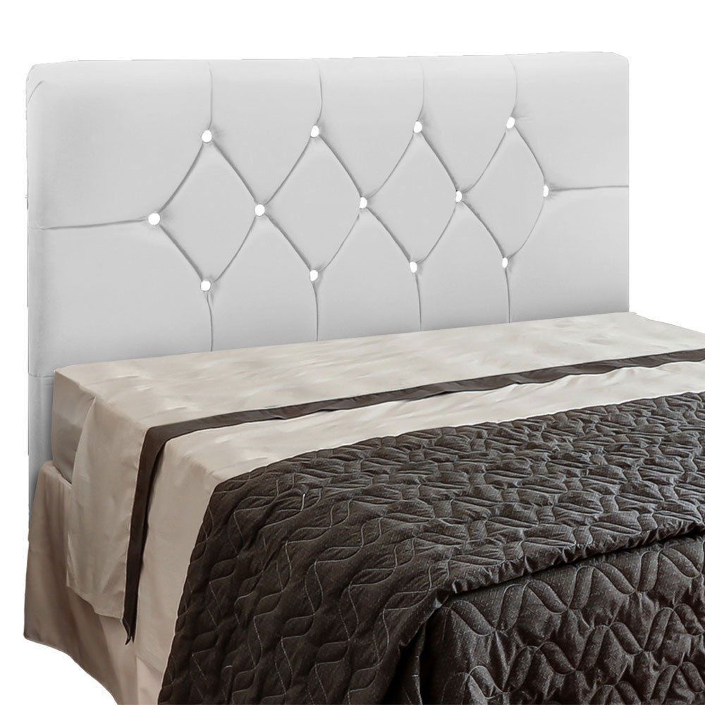 Cabeceira França para Cama Box Solteiro 90 cm Corino Branco D'Rossi