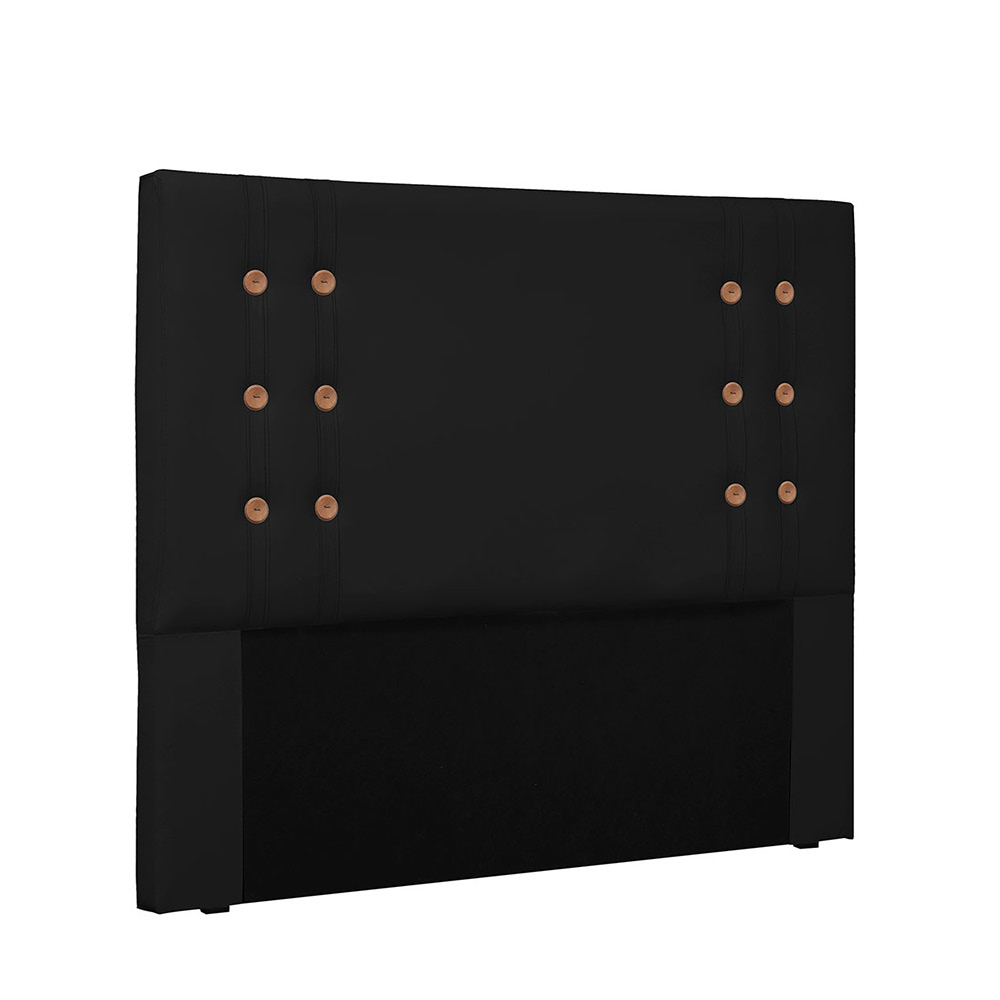 Cabeceira Gênova Para Cama Box Casal 140 cm Corino Preto - D'Rossi