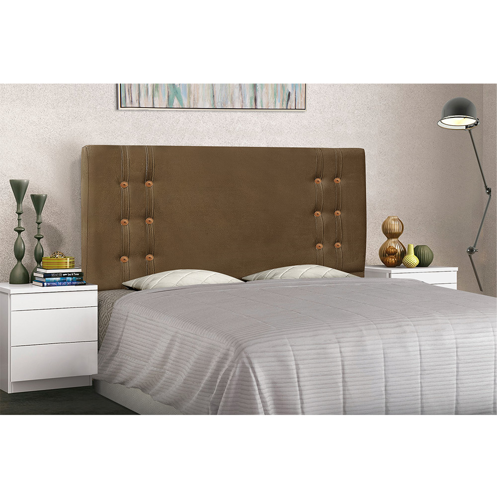 Cabeceira Gênova Para Cama Box Casal 140 cm Suede Caramelo - D'Rossi