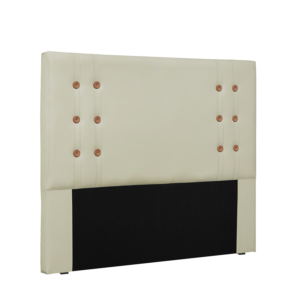 Cabeceira Gênova Para Cama Box King 195 cm Corino Bege - D'Rossi