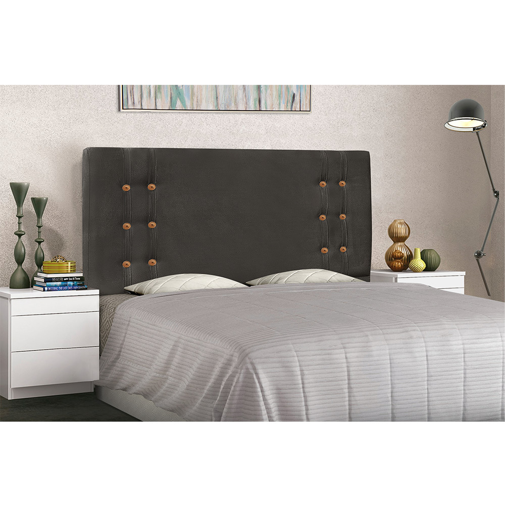 Cabeceira Gênova Para Cama Box Solteiro 90 cm Suede Cinza - D'Rossi