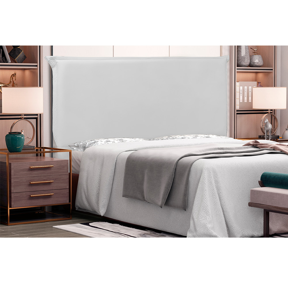 Cabeceira Garden Para Cama Box Casal 140 cm Corino Branco - D'Rossi