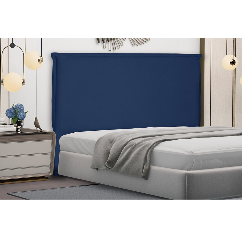 Cabeceira Garden Para Cama Box Solteiro 90 cm Suede Azul Marinho - D'Rossi