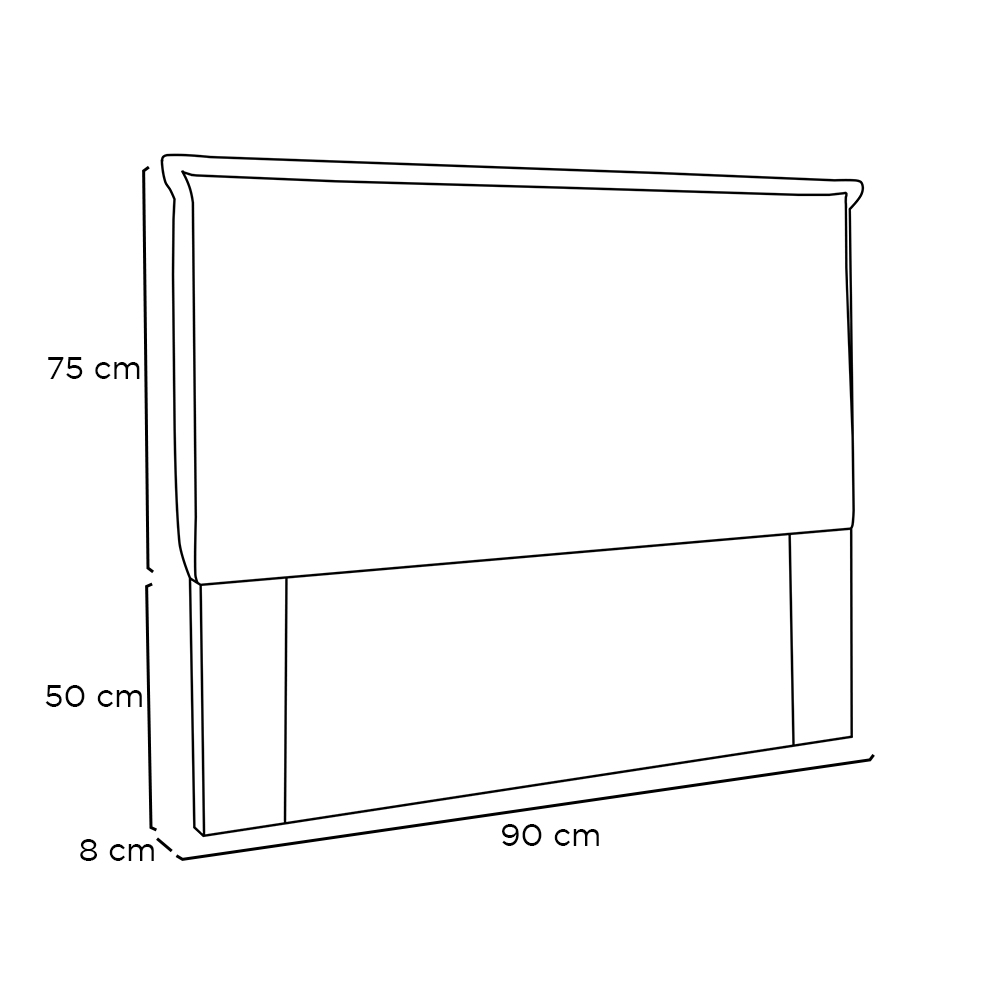 Cabeceira Garden Para Cama Box Solteiro 90 cm Suede Azul Marinho - D'Rossi