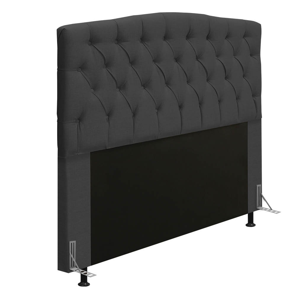 Cabeceira Greta Para Cama Box Casal 140 cm Linho Grafite- D'Rossi